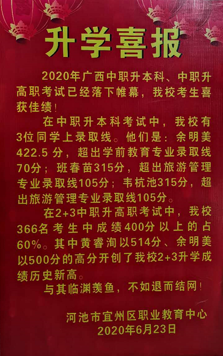 我校在中职升大学本科、中职升高职考试中喜获佳绩